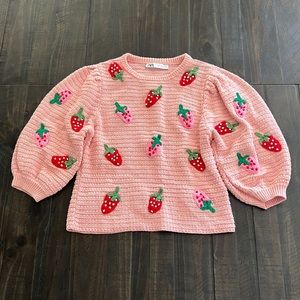 Zara Strawberry Knit Sweater